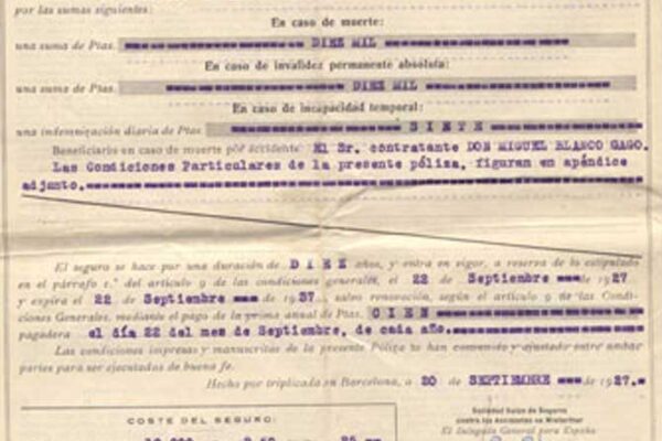 Seguro de vida y accidente para el molinero (1927-1937)
